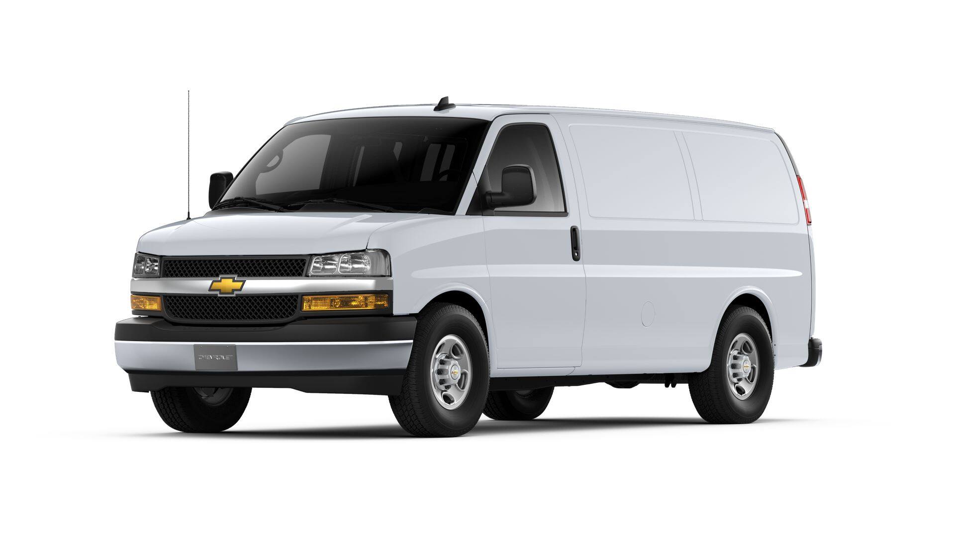 2026 Chevrolet Express Cargo WT in Summit White — front three-quarter view