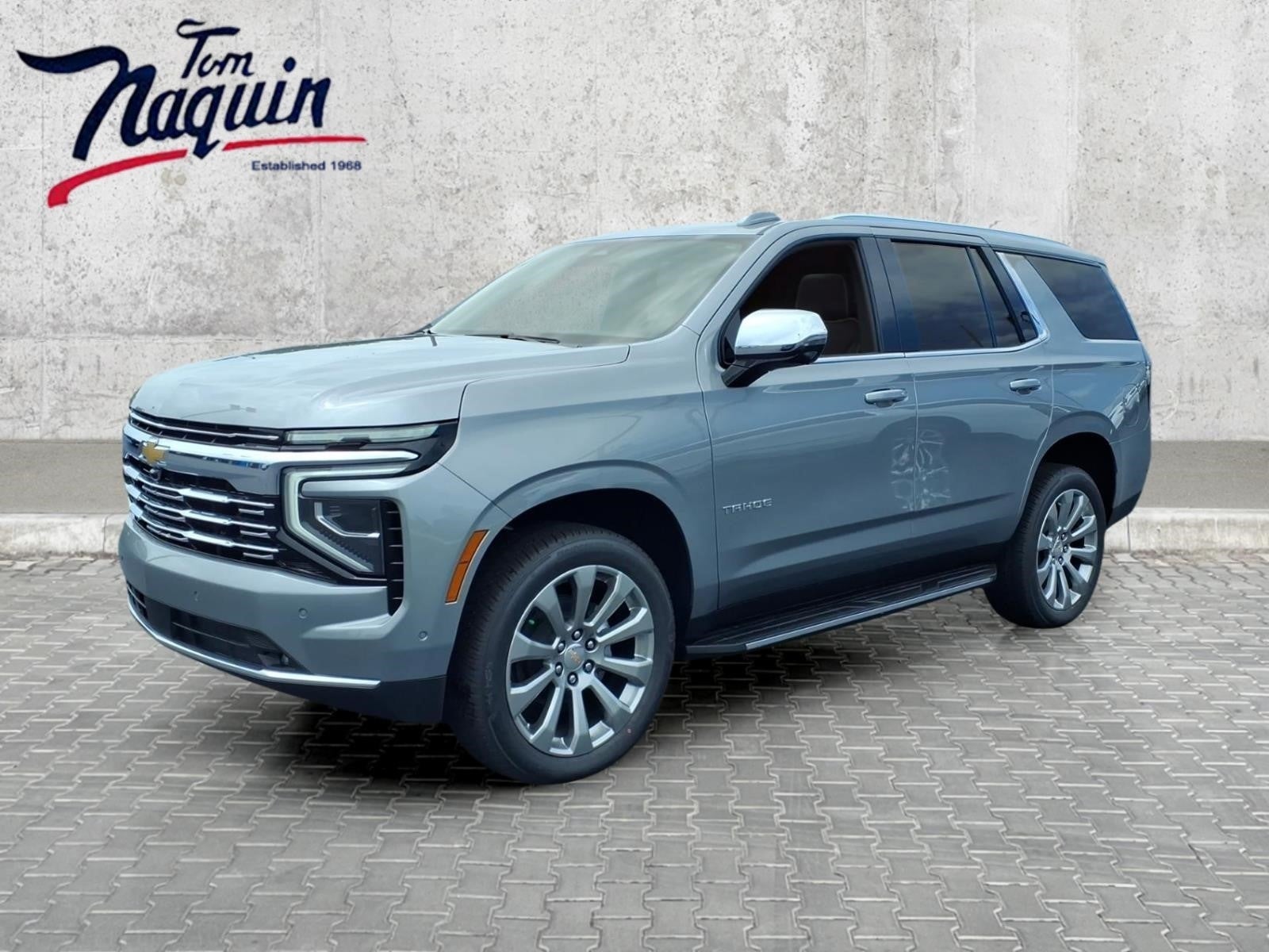 2026 Chevrolet Tahoe Premier in Sterling Gray Metallic — front three-quarter view