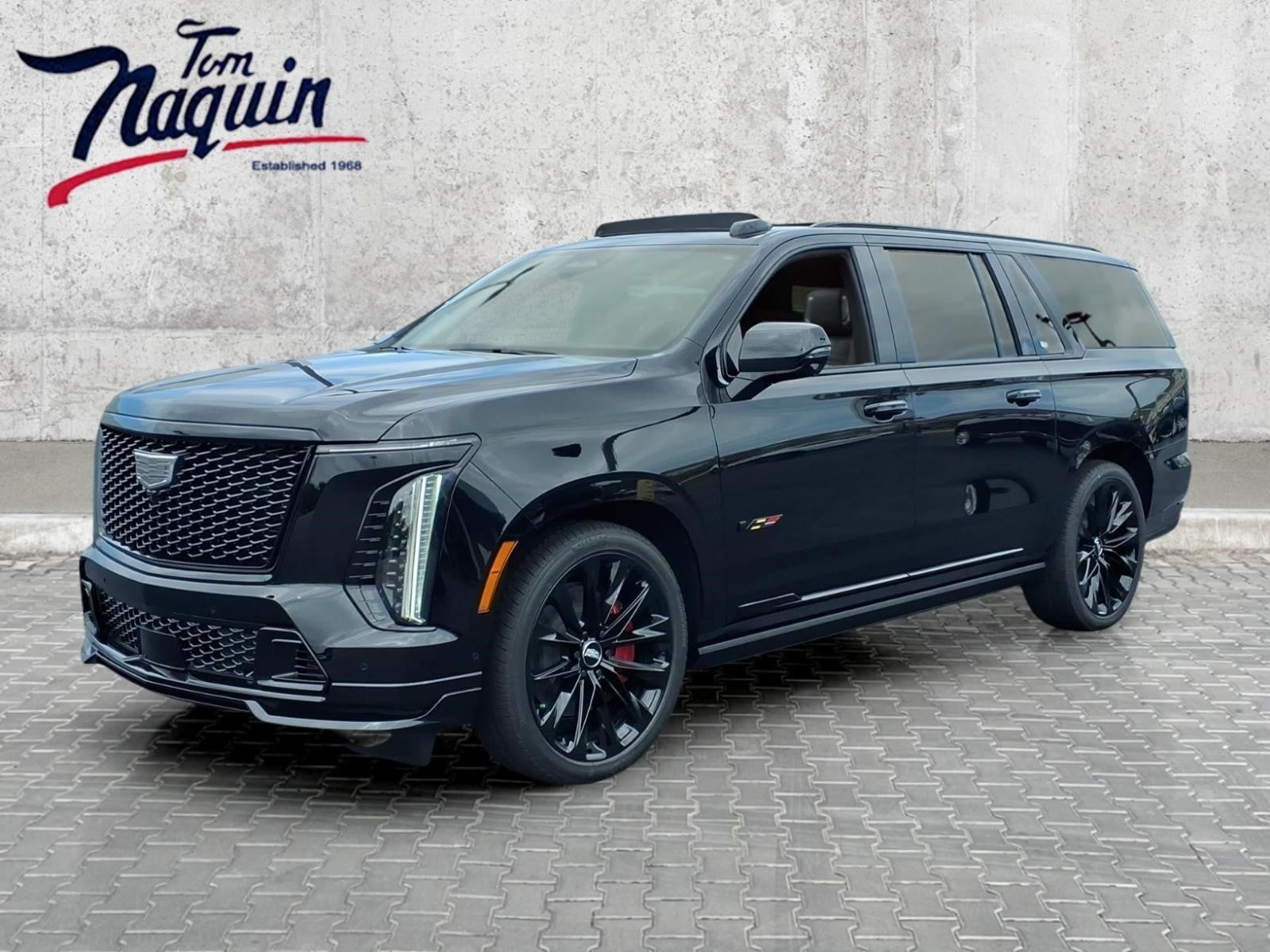 2026 Cadillac Escalade ESV V-Series in Black Raven — front three-quarter view