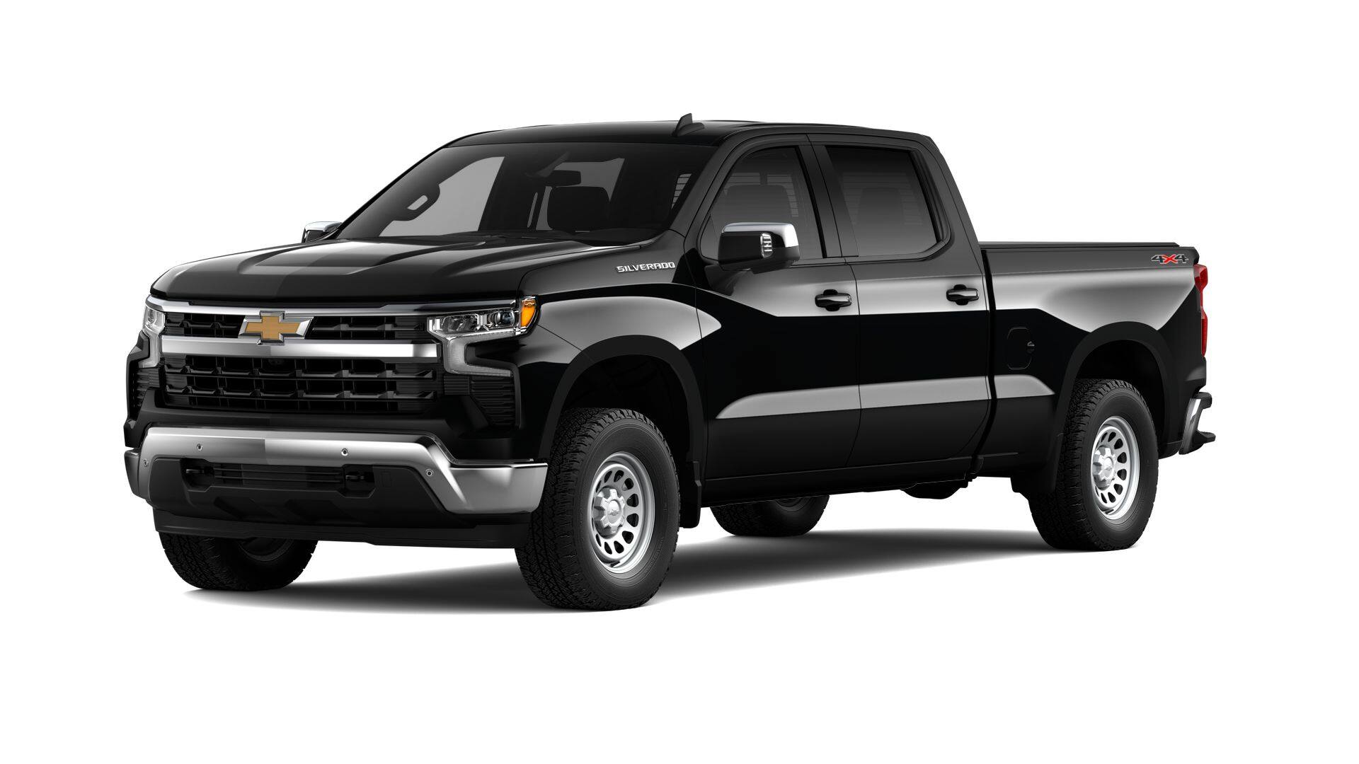 2026 Chevrolet Silverado 1500 LT in Black — front three-quarter view