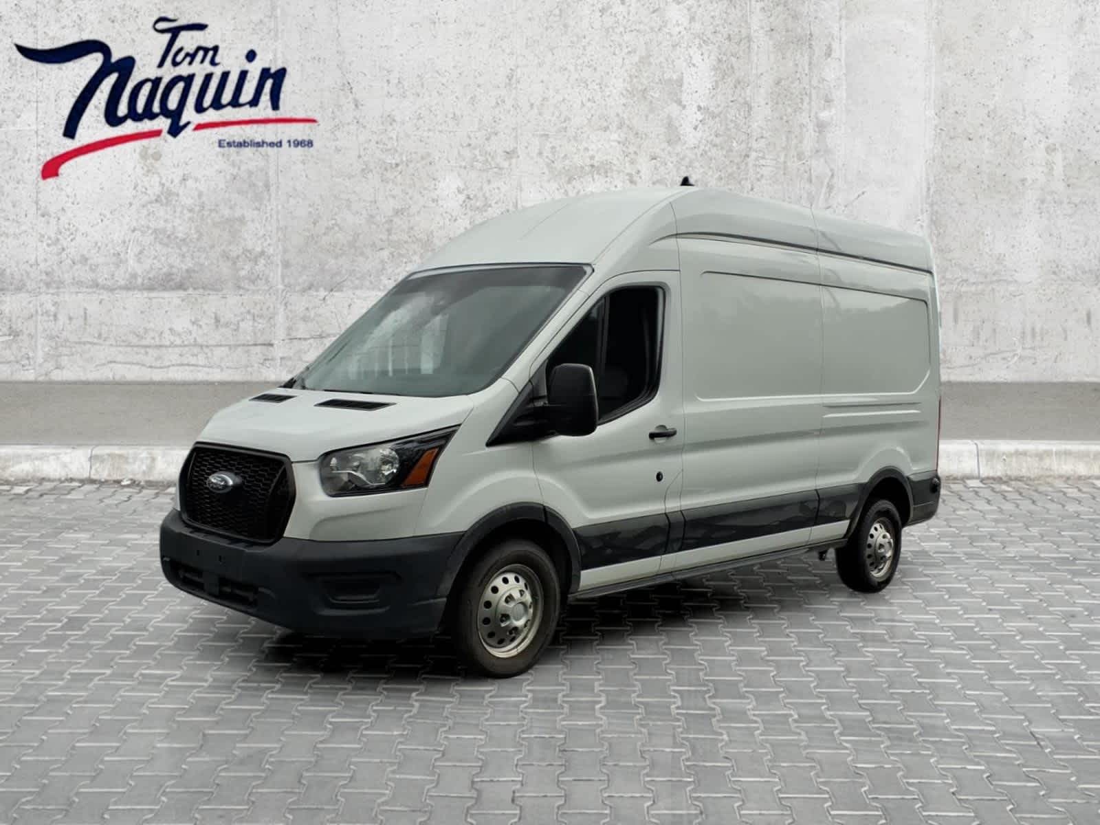 2024 Ford Transit Cargo Van Base in Oxford White — front three-quarter view
