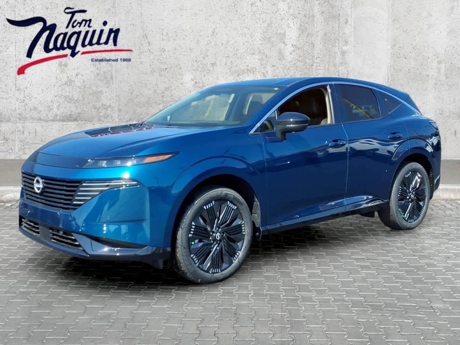 2026 Nissan Murano Platinum in Aurora Blue Pearl Metallic — front three-quarter view