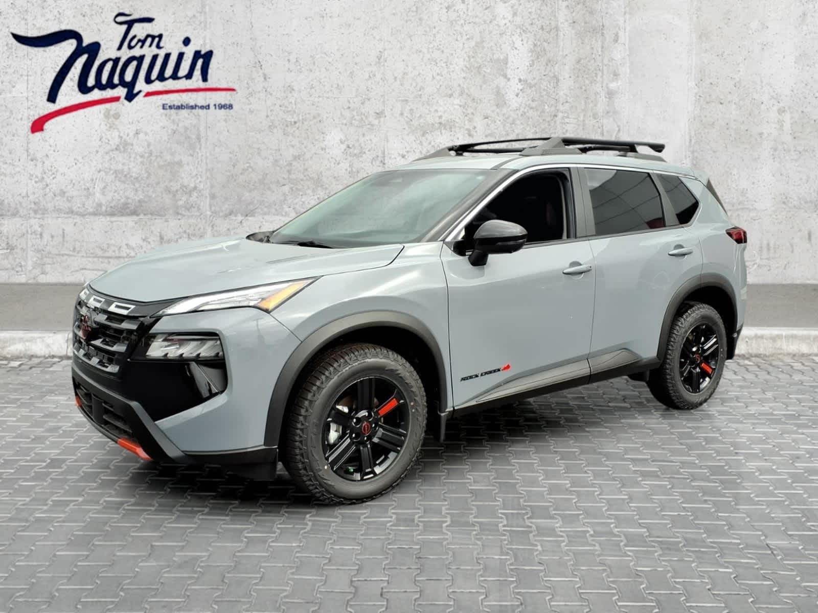 2026 Nissan Rogue Rock Creek in Boulder Gray Pearl — front three-quarter view