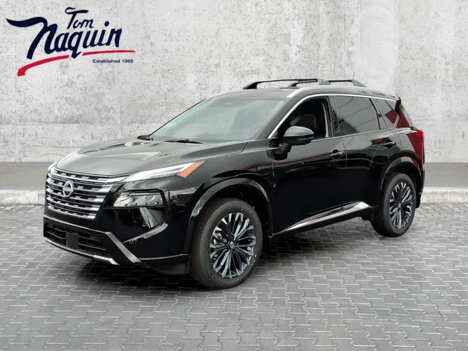 2026 Nissan Rogue Platinum in Super Black — front three-quarter view